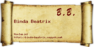 Binda Beatrix névjegykártya